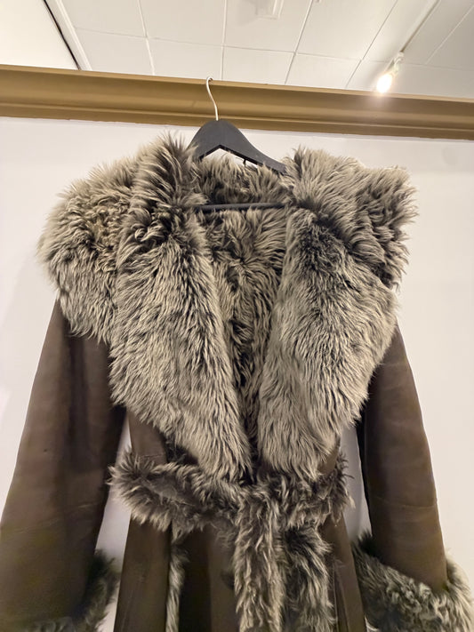 42 Original Espanol Leather Shearling Coat