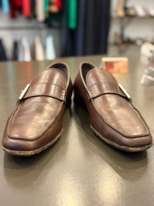 Prada Brown Leather Loafers – Size 9 (Made in Italy)