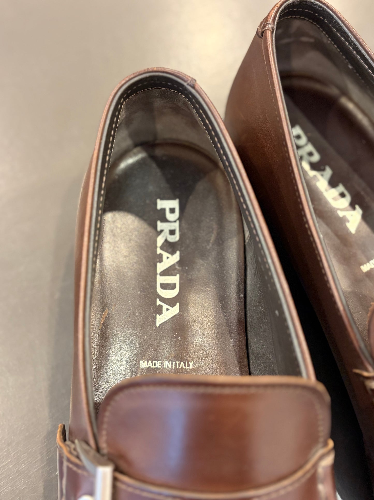 Prada Brown Leather Loafers – Size 9 (Made in Italy)