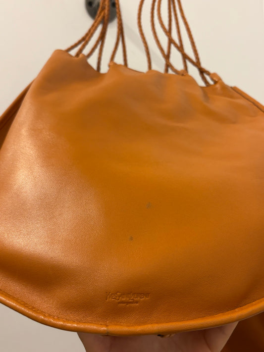 Yves Saint Laurent Tan Leather Drawstring Bag