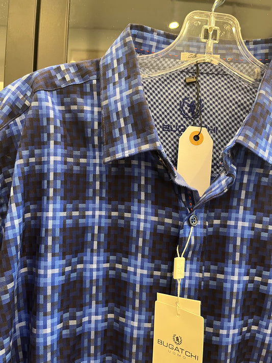 Bugatchi Blue dress shirt Mens L