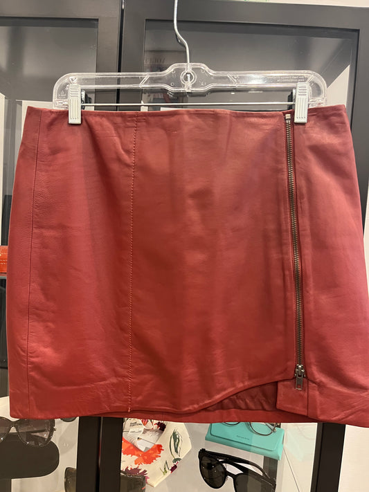 Leith Leather Red Skirt 10