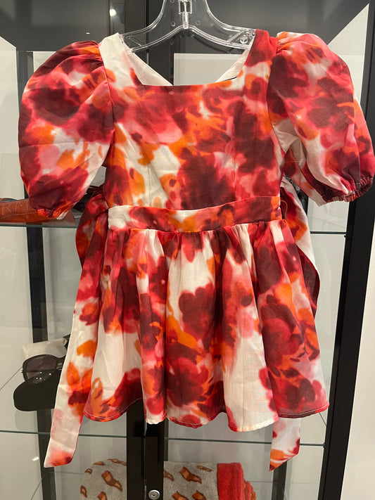 Bardot red/orange girls dress 4