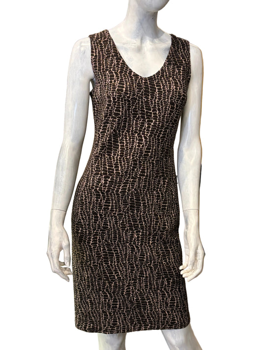 Armani Collezioni Brown & Black Textured Dress Size 6