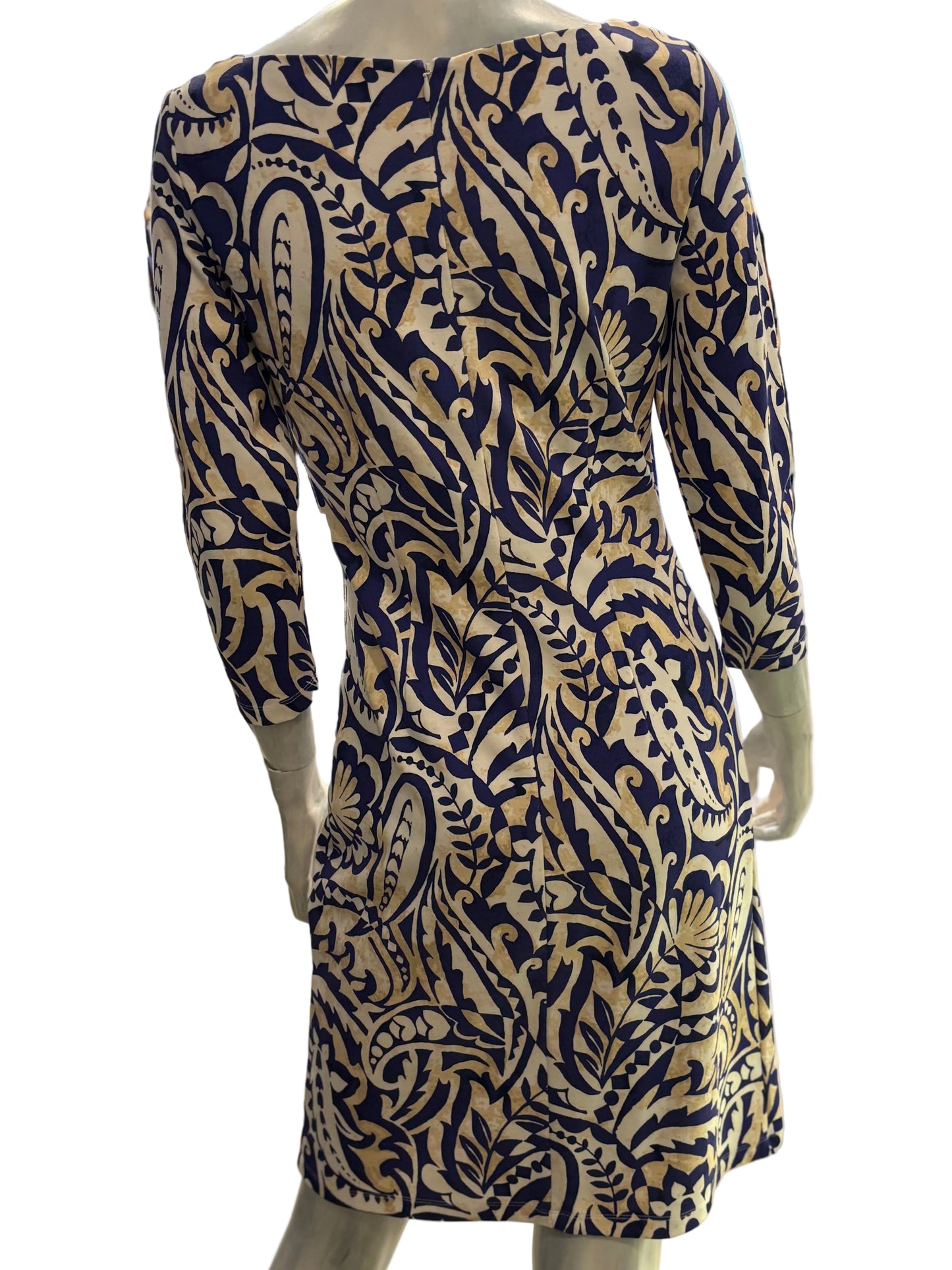 J.McLaughlin Blue & Cream Paisley Print Dress – Size XS