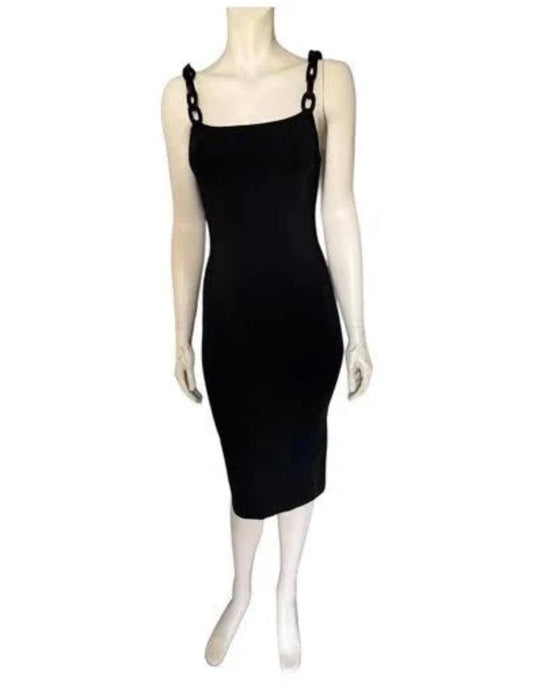 Alice + Olivia Alina Cord Chain Strap Midi dress - Large