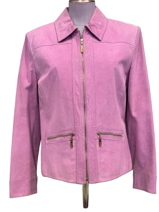 St. John Sport Lavender Leather Jacket - Size Medium