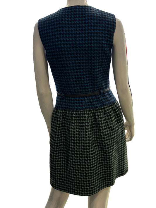 Missoni Sleeveless Wool Dress Color-block Houndstooth with Toggle Detail 4