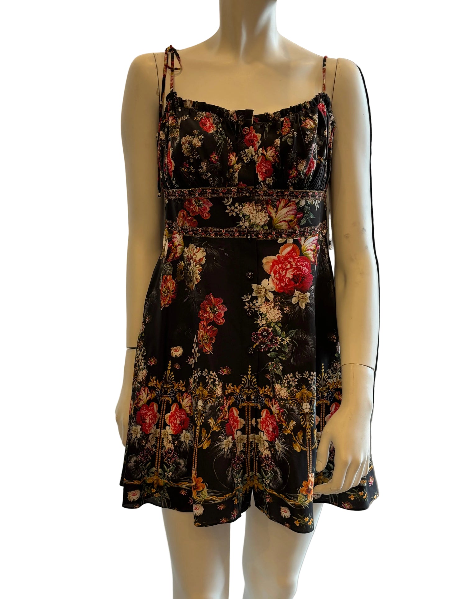 Camilla Floral Silk Mini Dress – Size M