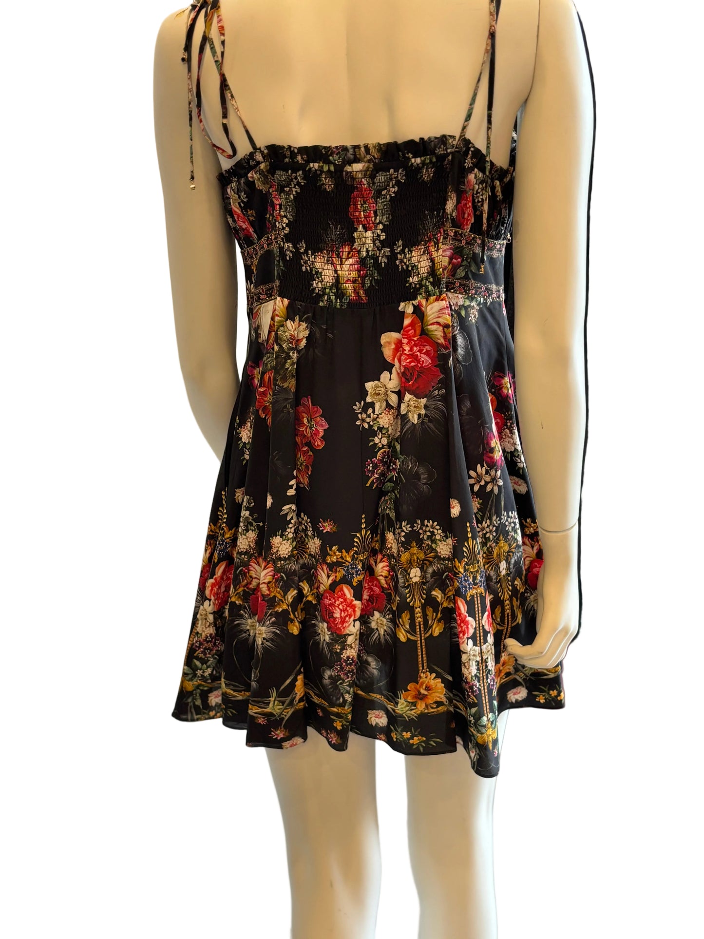 Camilla Floral Silk Mini Dress – Size M
