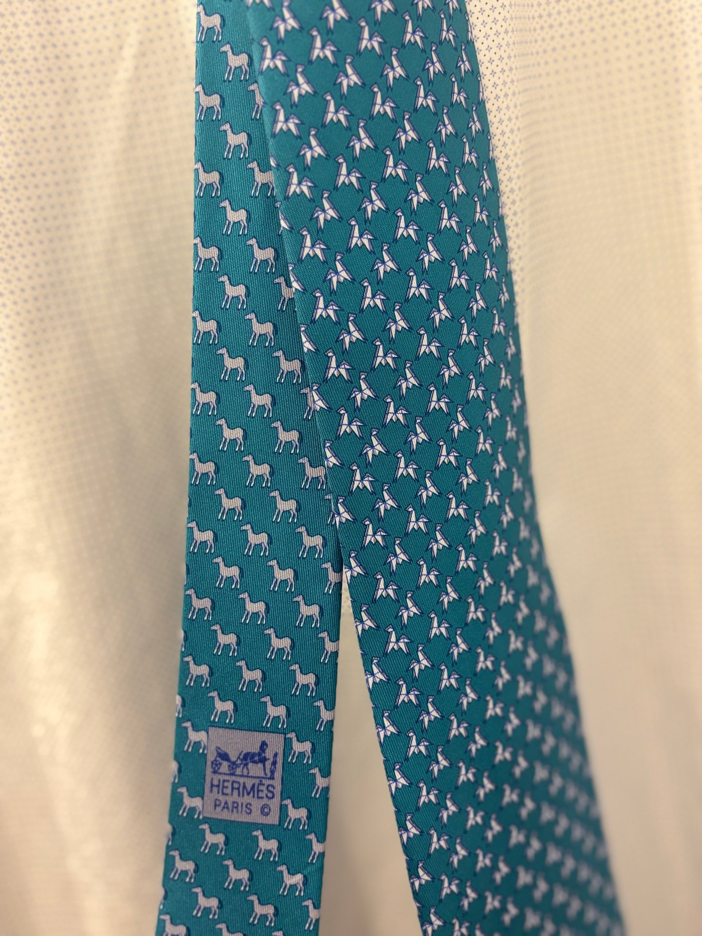 Hermès Men's Tie Origami Horse 625747T