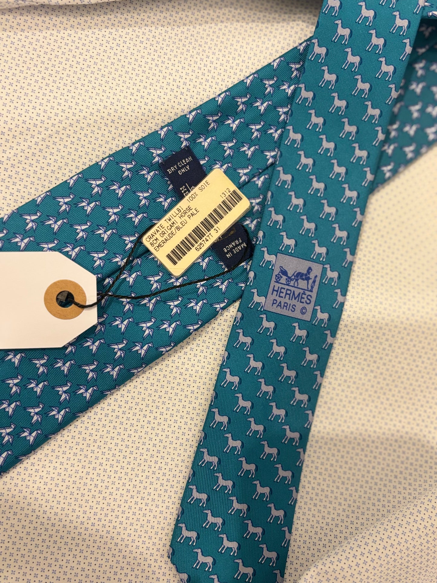 Hermès Men's Tie Origami Horse 625747T