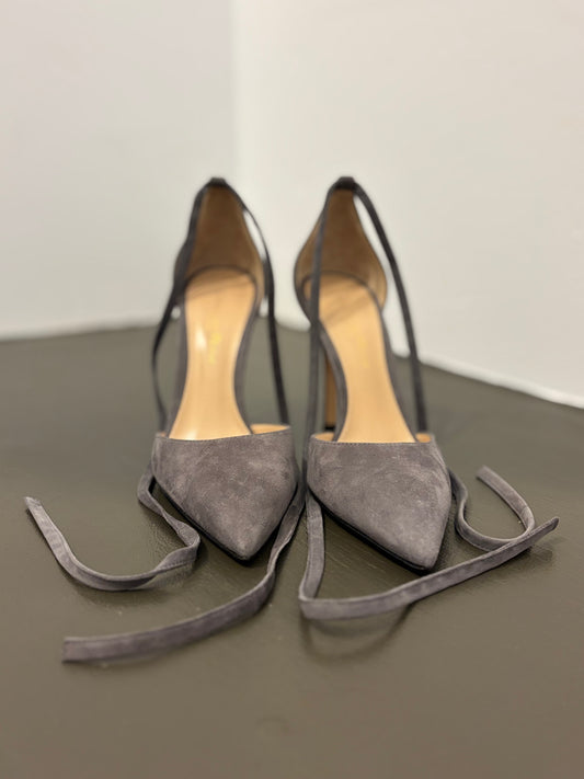 Gianvito Rossi gray suede lace up 35.5