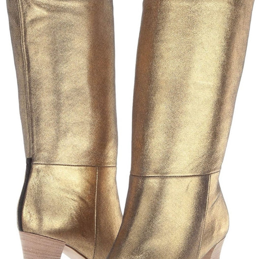 Sarah Jessica Parker Gold heeled leather vero cuoio boots 39