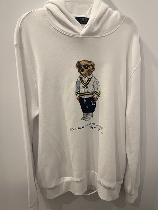 Polo Ralph Lauren Men's Bear white Tennis Club Sweatshirt Large