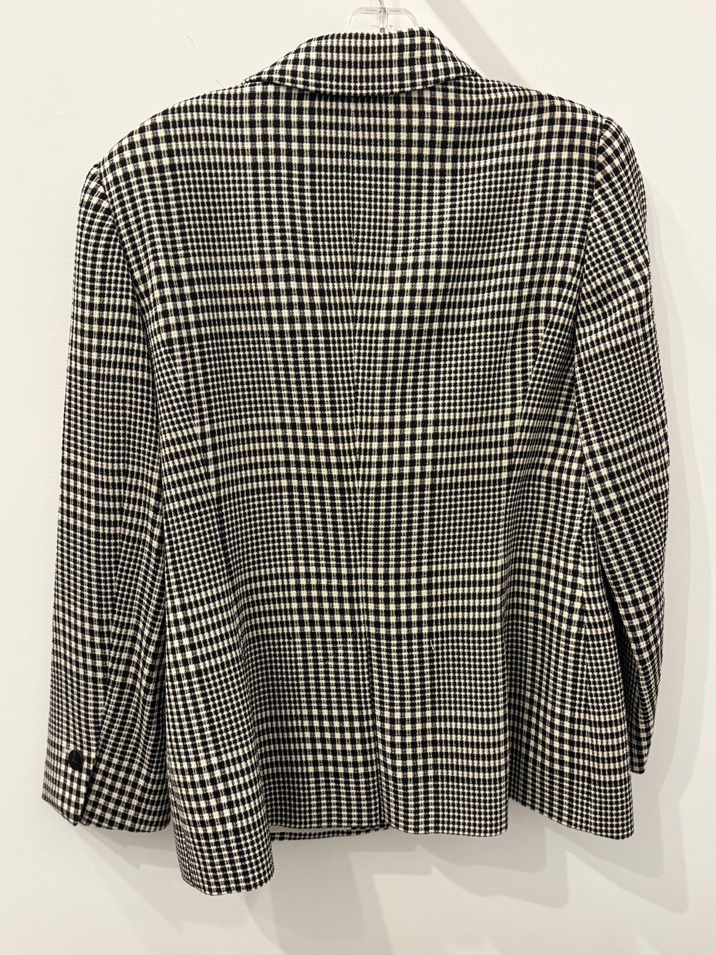 Escada black and white check tailored blazer 38