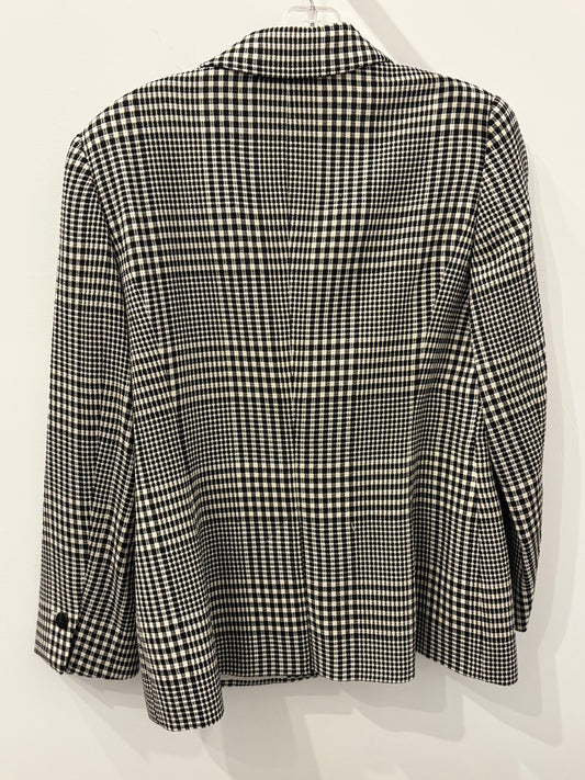 Escada black and white check tailored blazer 38