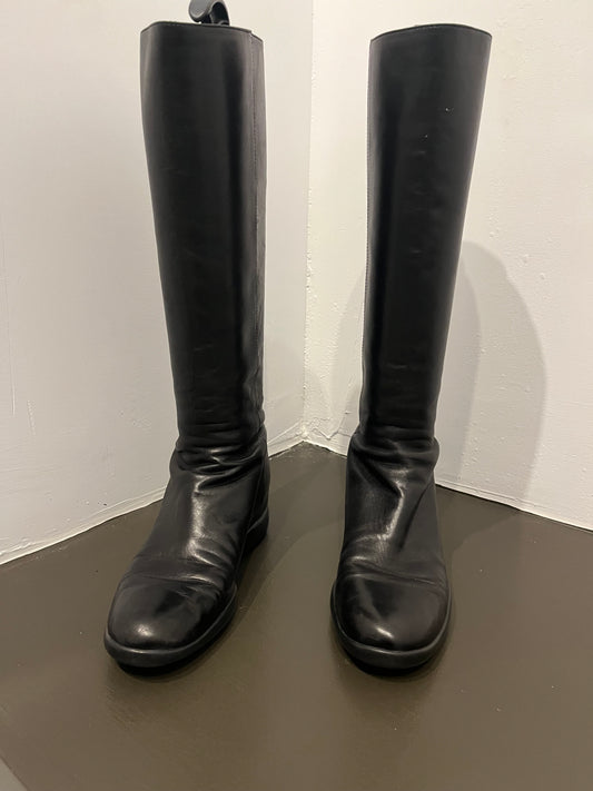 Prada Sport Linea Rossa Black knee high boots 37