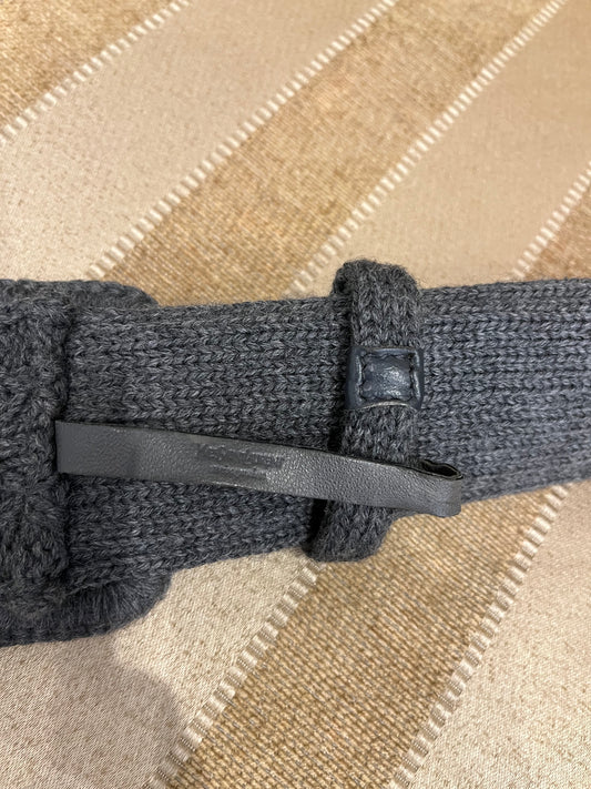 YSL Woven Cable Knit Belt Gray S