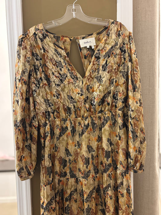 Ba&sh Metallic Chiffon dress M