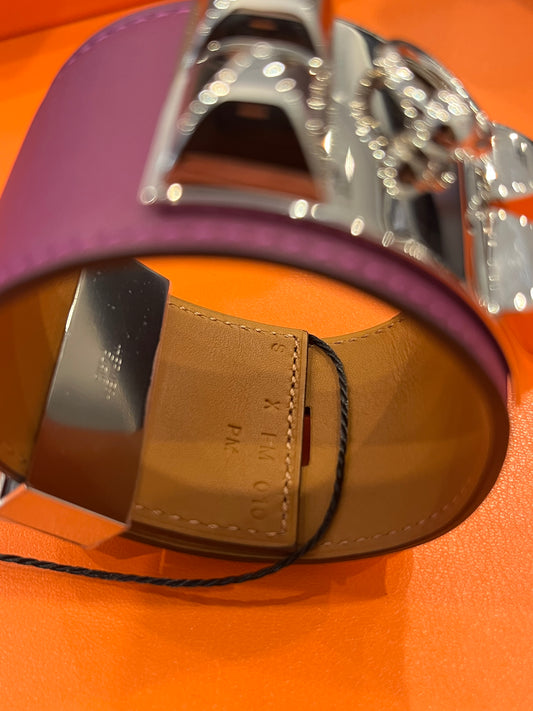 Hermes Cuir Collier Chien Bracelet Purple - SMALL