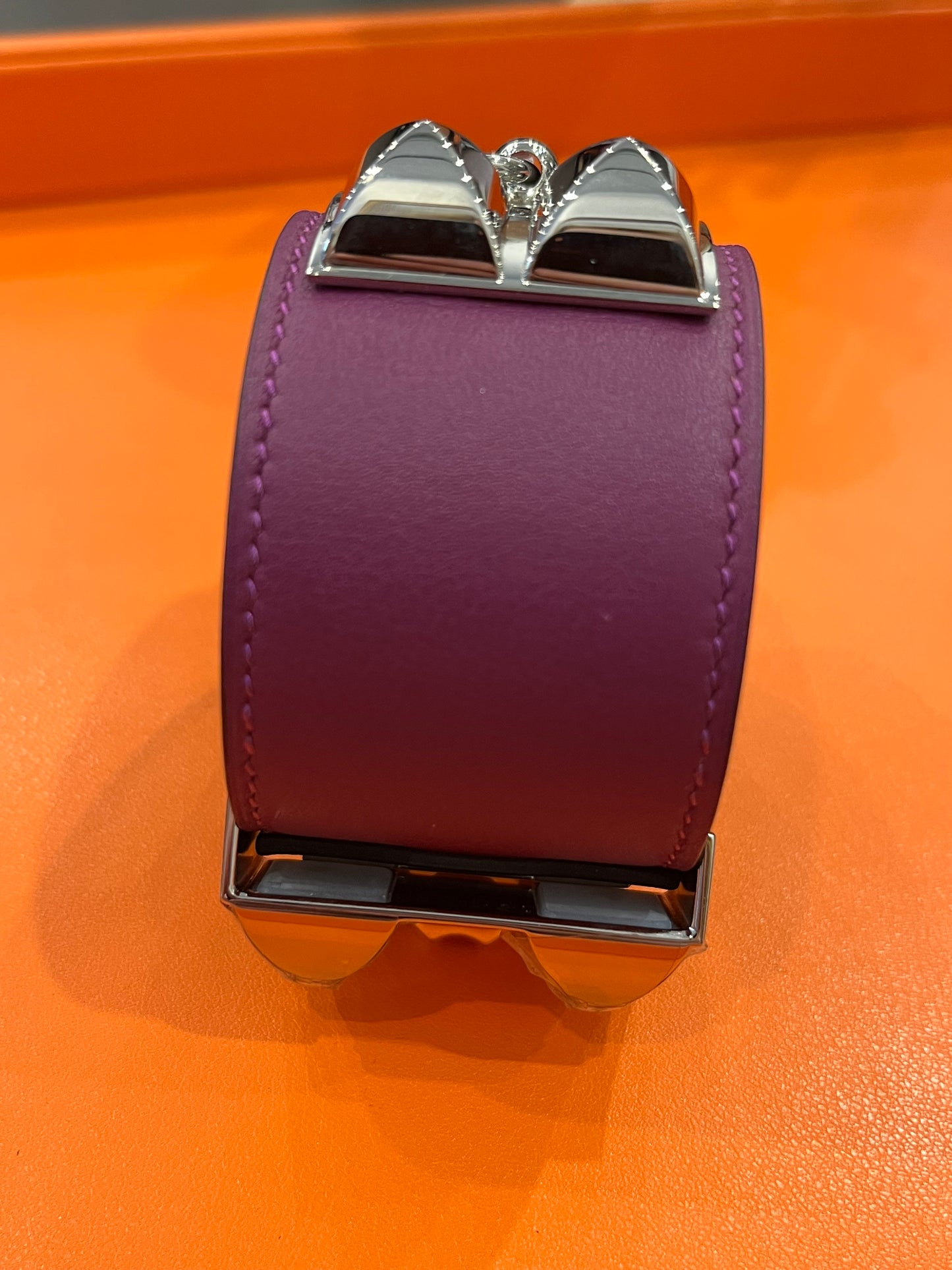 Hermes Cuir Collier Chien Bracelet Purple - SMALL