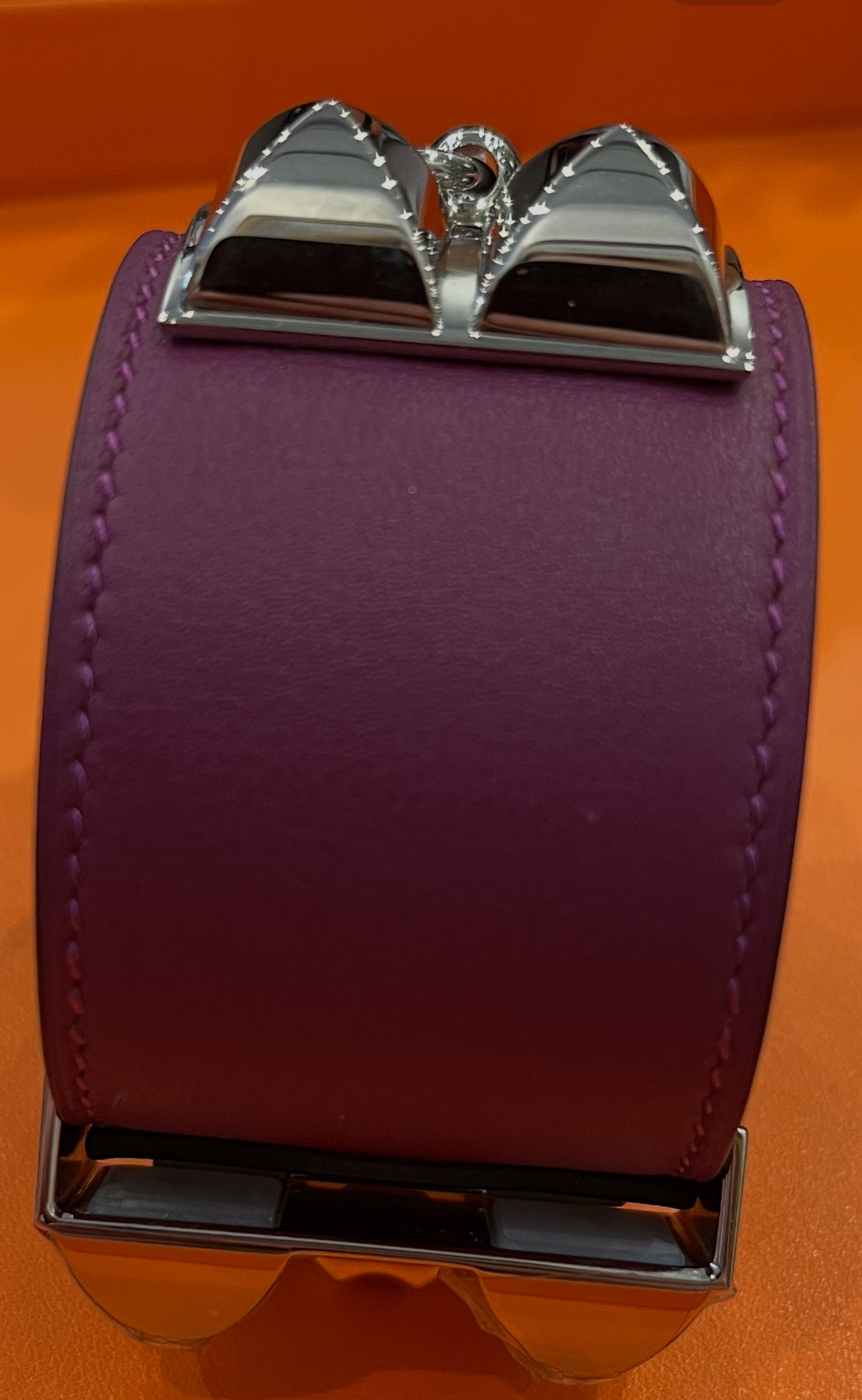 Hermes Cuir Collier Chien Bracelet Purple - SMALL