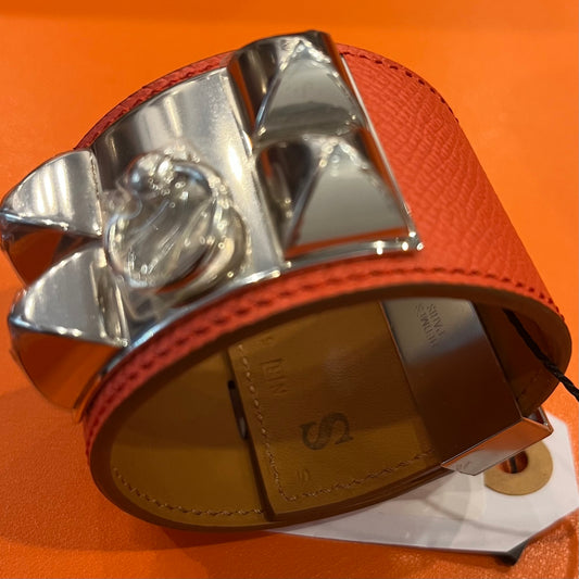 Hermes Cuir Collier Chien Bracelet Rose