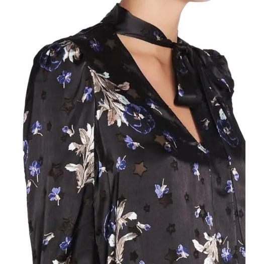 Rebecca Taylor Black Burn out Blouse 8