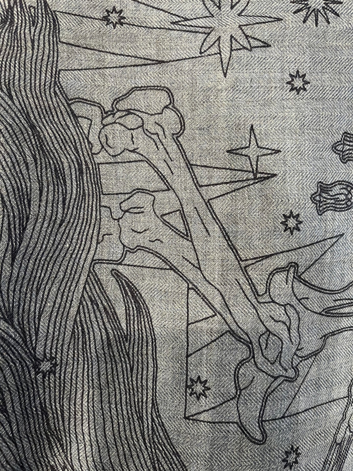 Hermès Shawl Scart C'est La Fete Stole Daisuke Nomura Cashmere Silk NEW 140