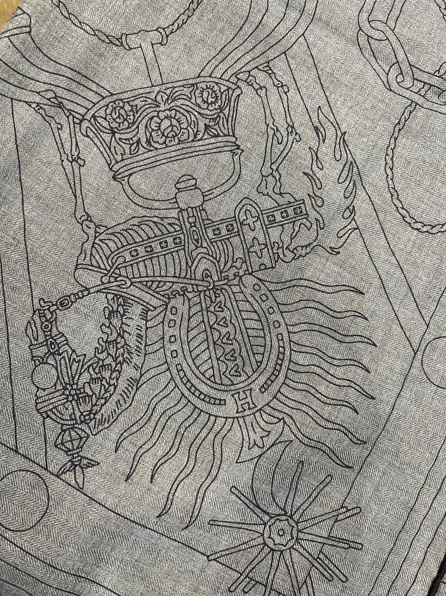 Hermès Shawl Scart C'est La Fete Stole Daisuke Nomura Cashmere Silk NEW 140