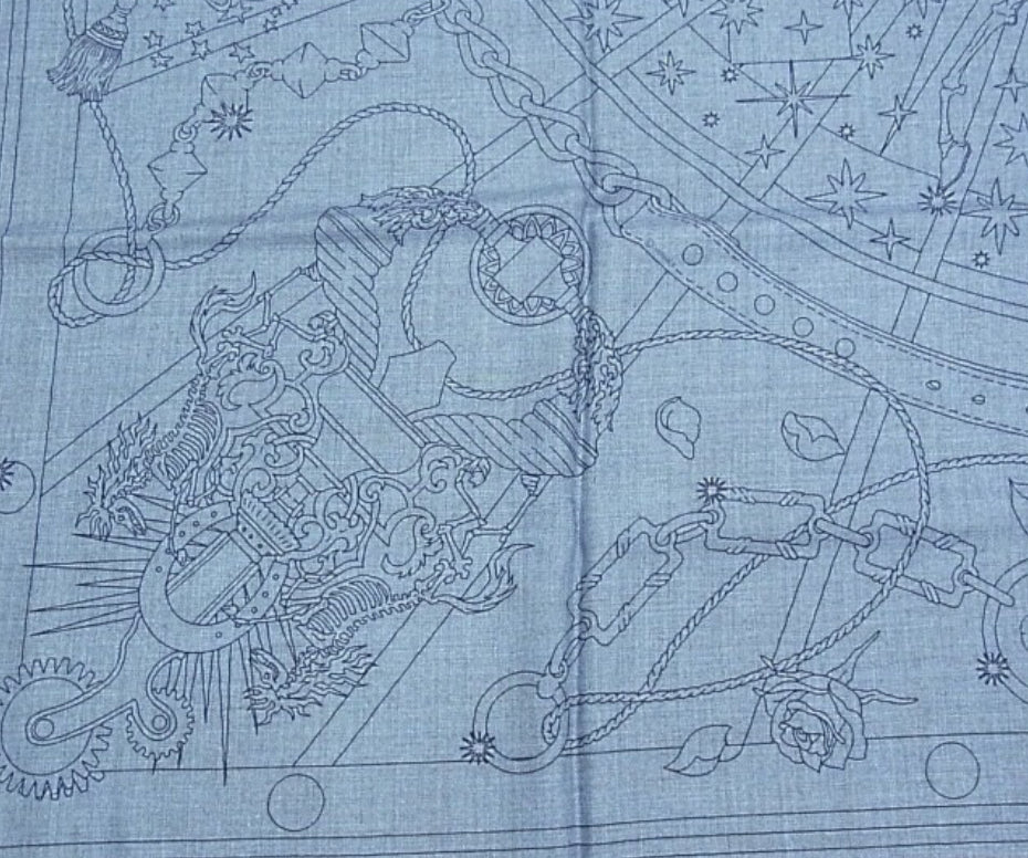 Hermès Shawl Scart C'est La Fete Stole Daisuke Nomura Cashmere Silk NEW 140