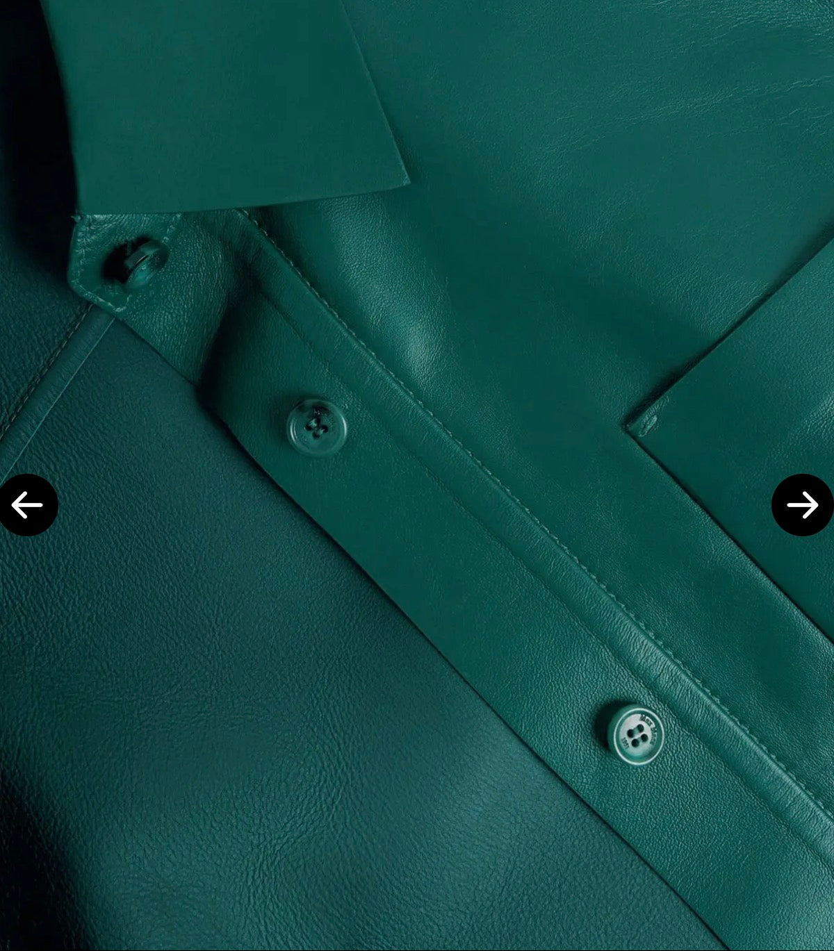 Max Mara Arcella Dark Green Nappa Leather Shirt Jacket - 6
