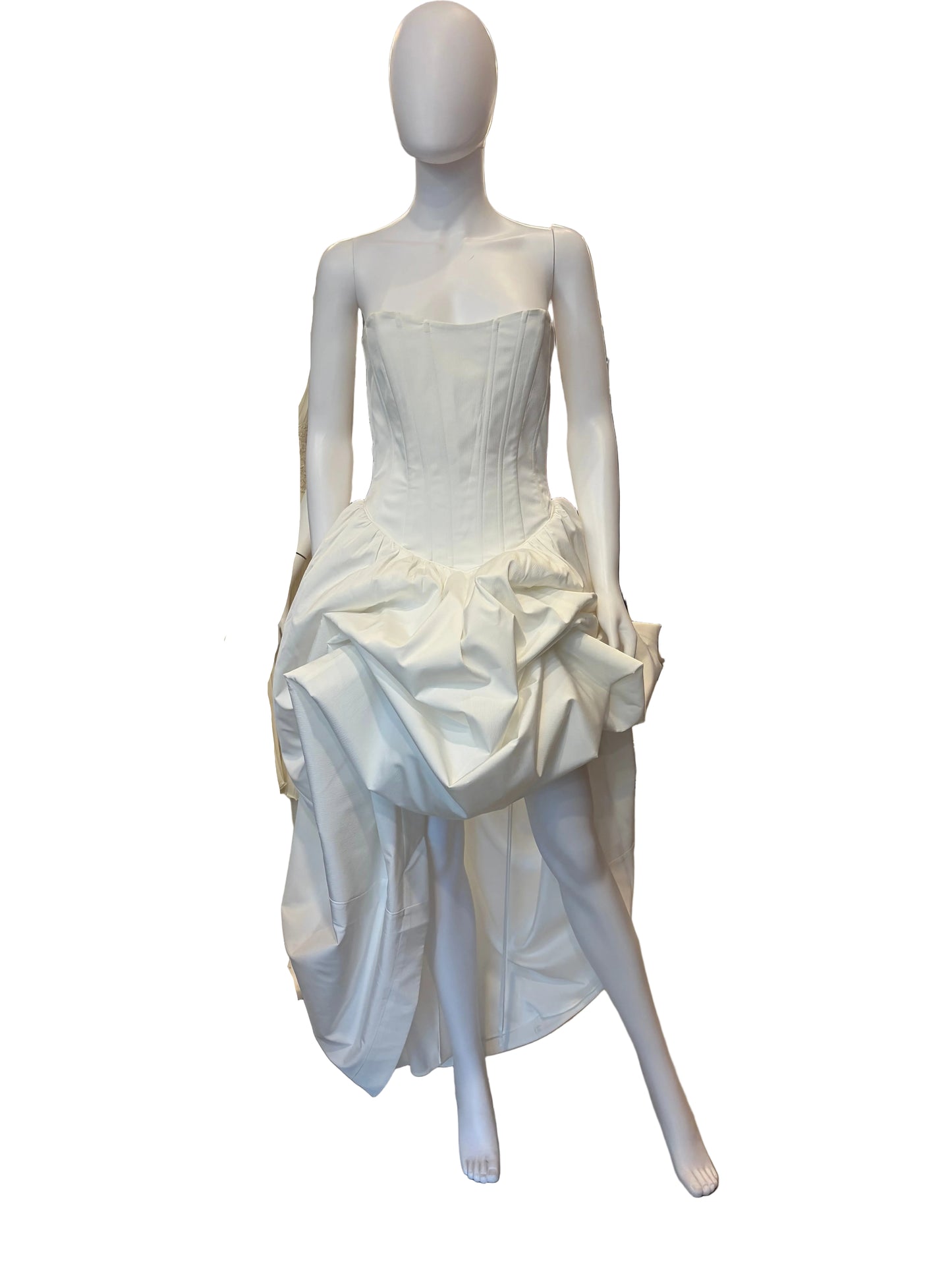 V. Chapman Strapless Corset Bubble Bridal Gown - Ivory - Size 2