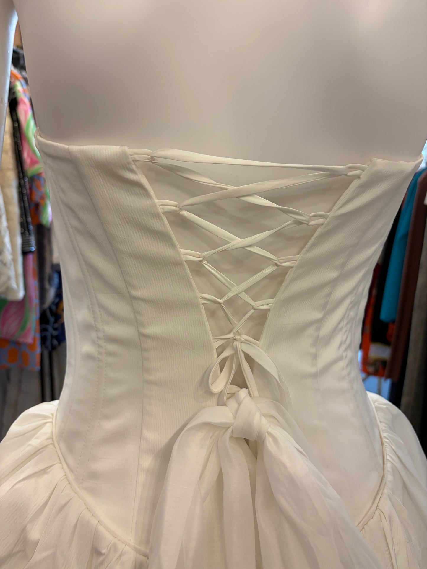 V. Chapman Strapless Corset Bubble Bridal Gown - Ivory - Size 2