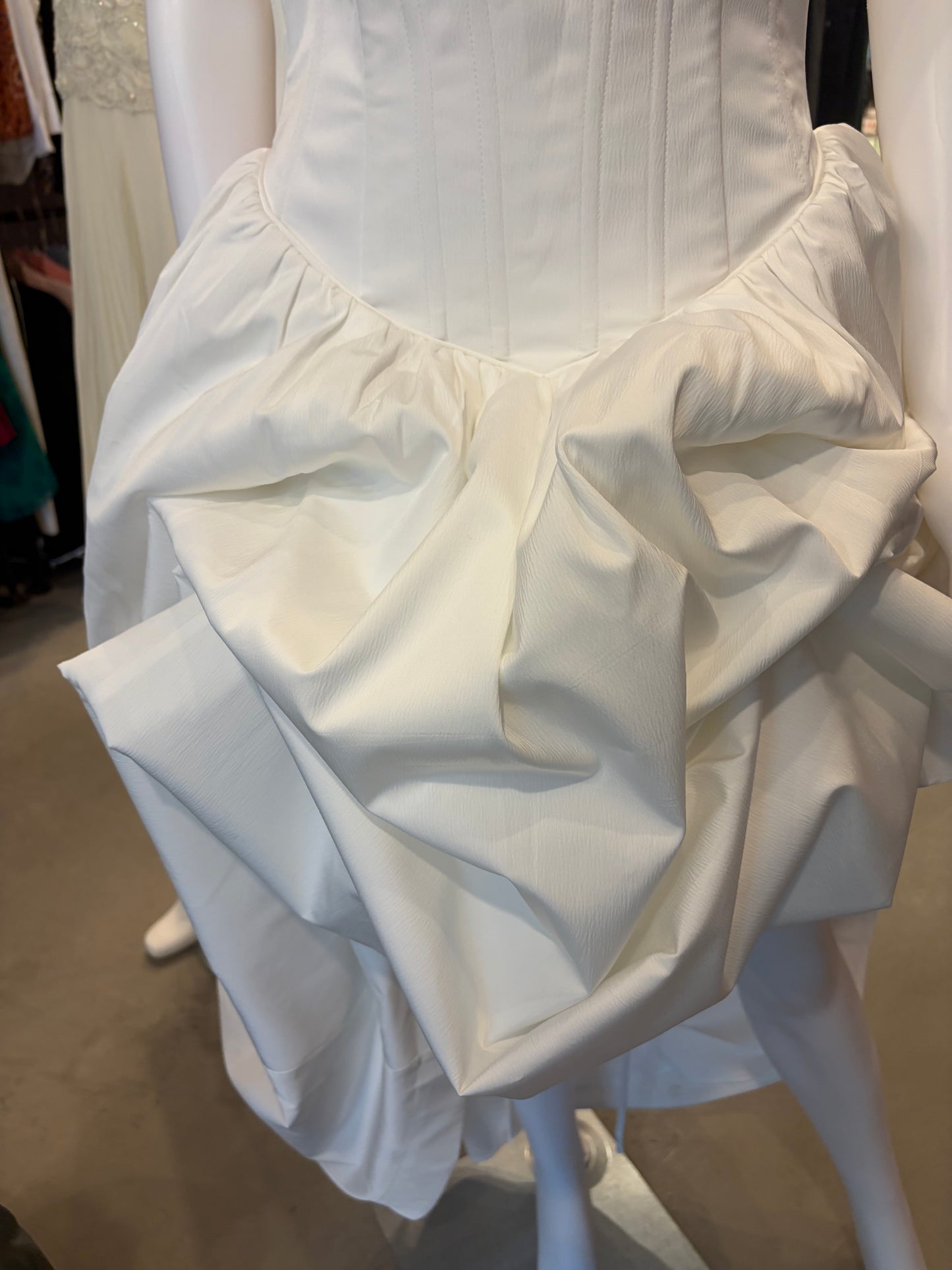 V. Chapman Strapless Corset Bubble Bridal Gown - Ivory - Size 2