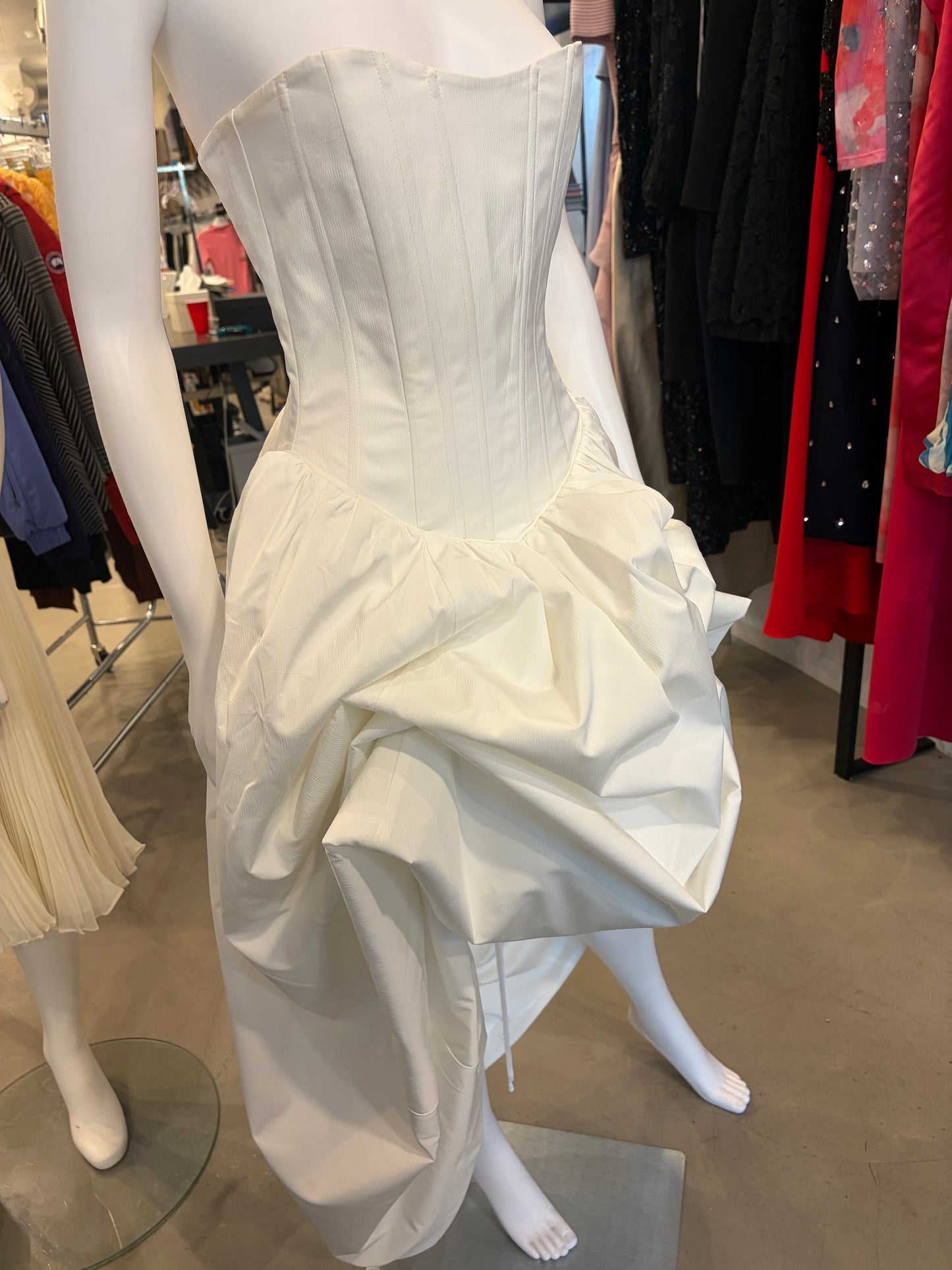 V. Chapman Strapless Corset Bubble Bridal Gown - Ivory - Size 2