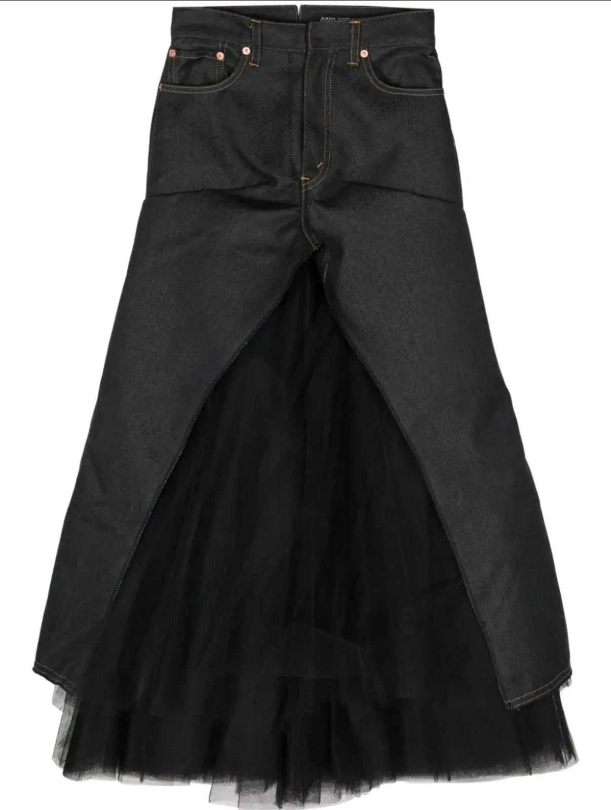 Junya Watanbe Denim & Tulle Hybrid Skirt - XS