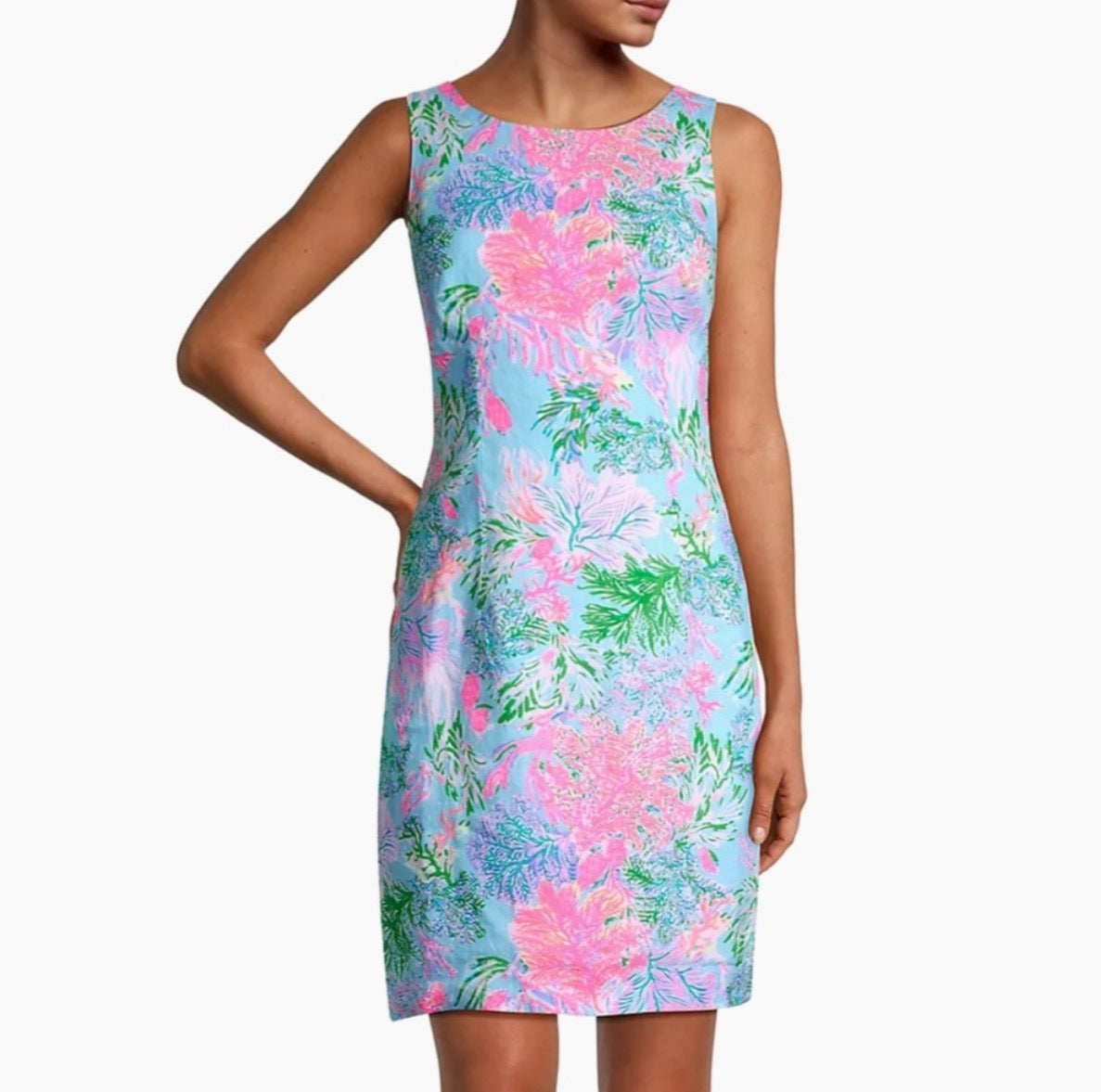 Lilly Pulitzer "Maurina Linen Shift Dress d- Cay to My Heart Print - 0 NWT