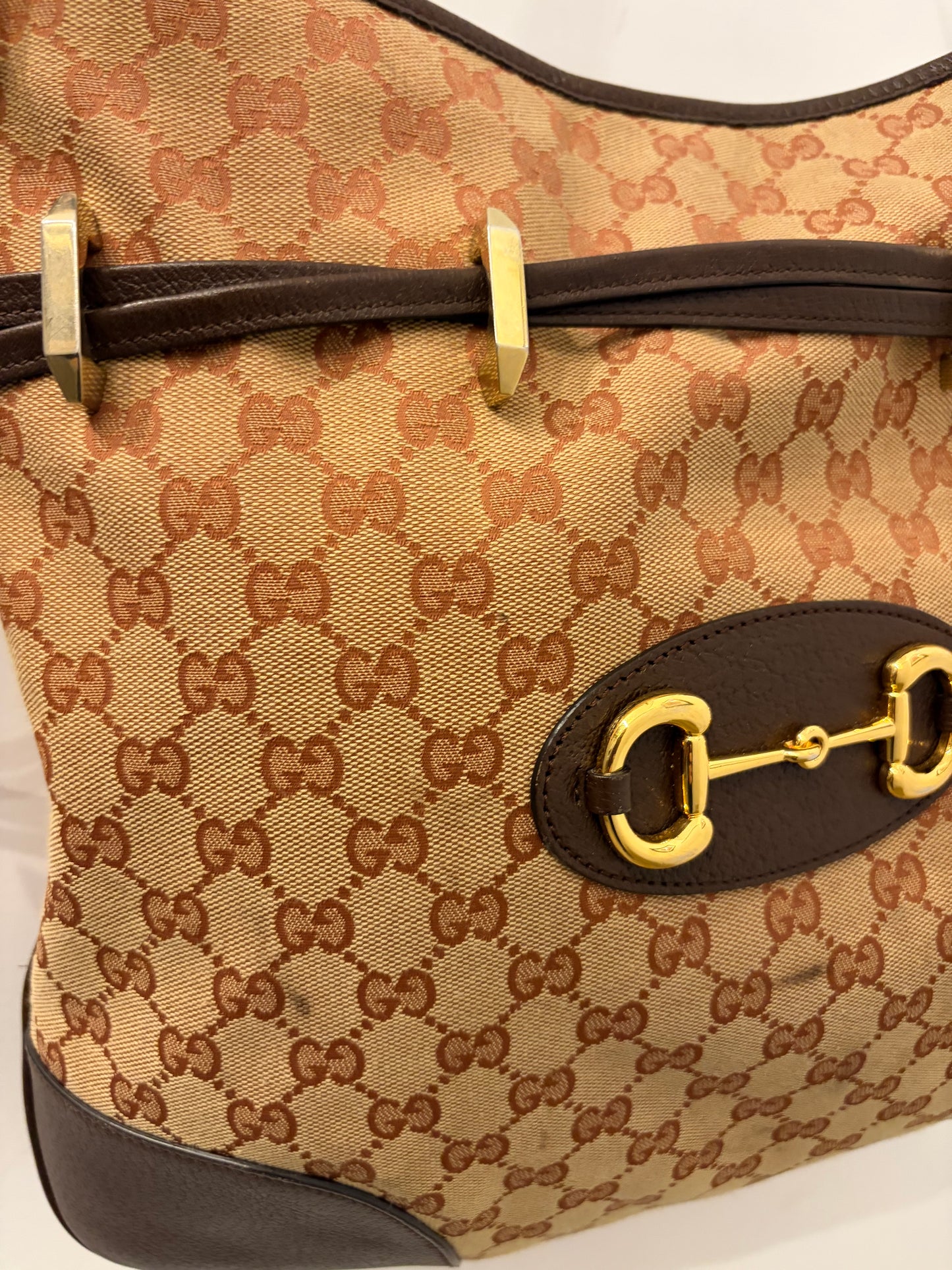 Gucci GG Canvas Horsebit Horsebit Shoulder Bag