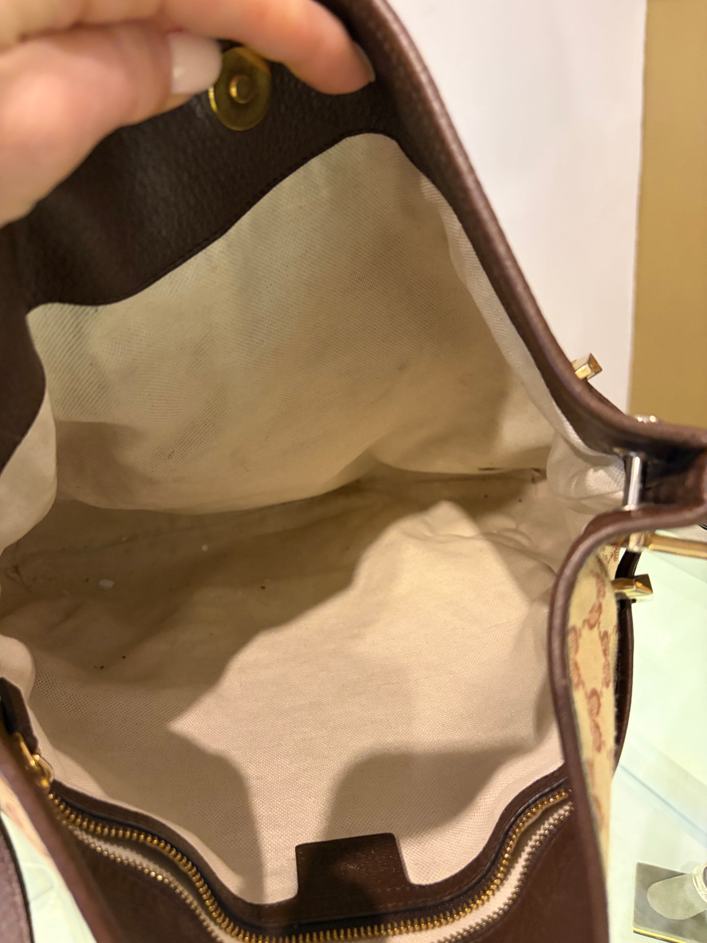 Gucci GG Canvas Horsebit Horsebit Shoulder Bag