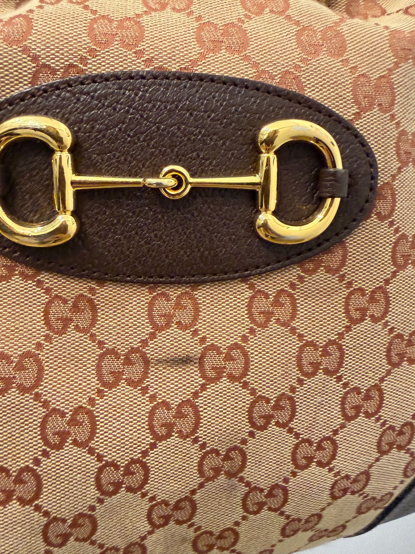 Gucci GG Canvas Horsebit Horsebit Shoulder Bag