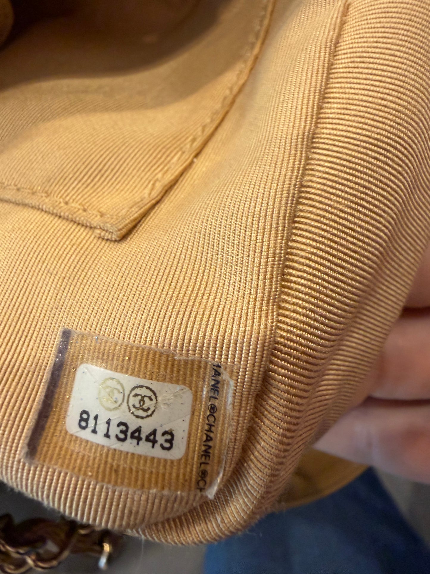 Chanel Vintage Beige Caviar Leather CC Logo Shoulder Tote
