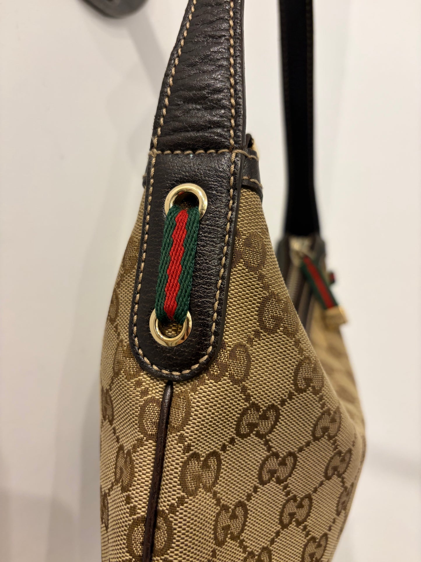 Gucci Vintage GG Canvas Small Hobo Shoulder Bag