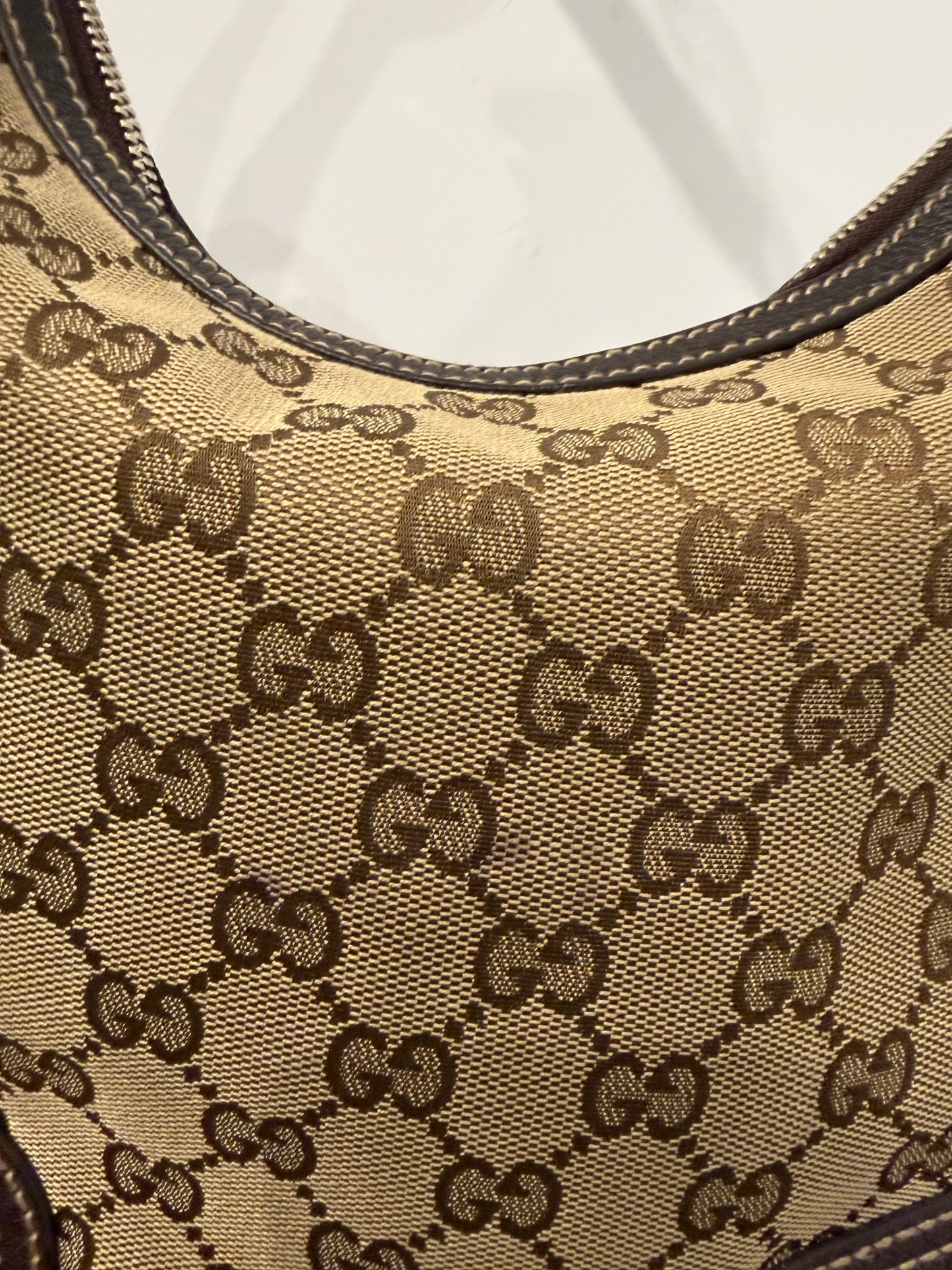 Gucci Vintage GG Canvas Small Hobo Shoulder Bag
