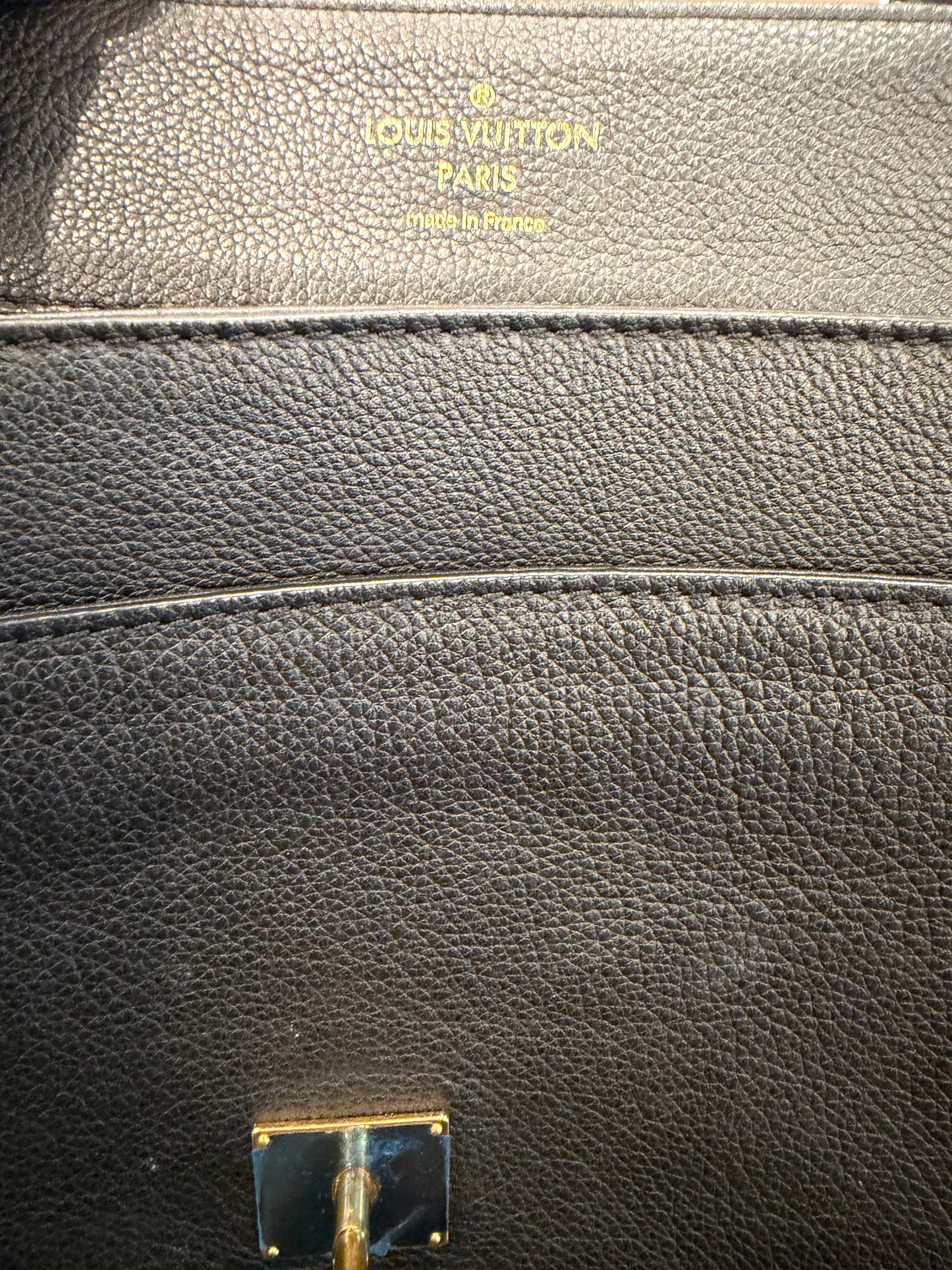 Louis Vuitton Lockme II MM Noir & Vanille Calfskin Leather Top Handle Bag