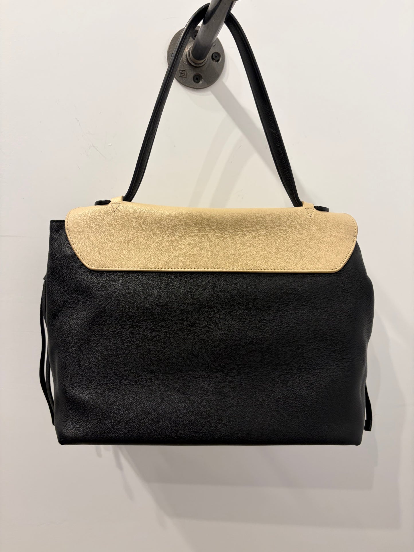 Louis Vuitton Lockme II MM Noir & Vanille Calfskin Leather Top Handle Bag