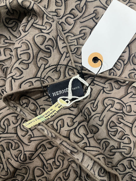 Hermes carre 140 Naoussa sable - Chaine d'Ancre Motif