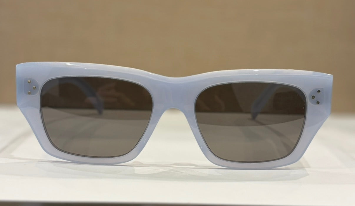 Celine Powder Blue Oversized Rectangular Acetate Sunglassess