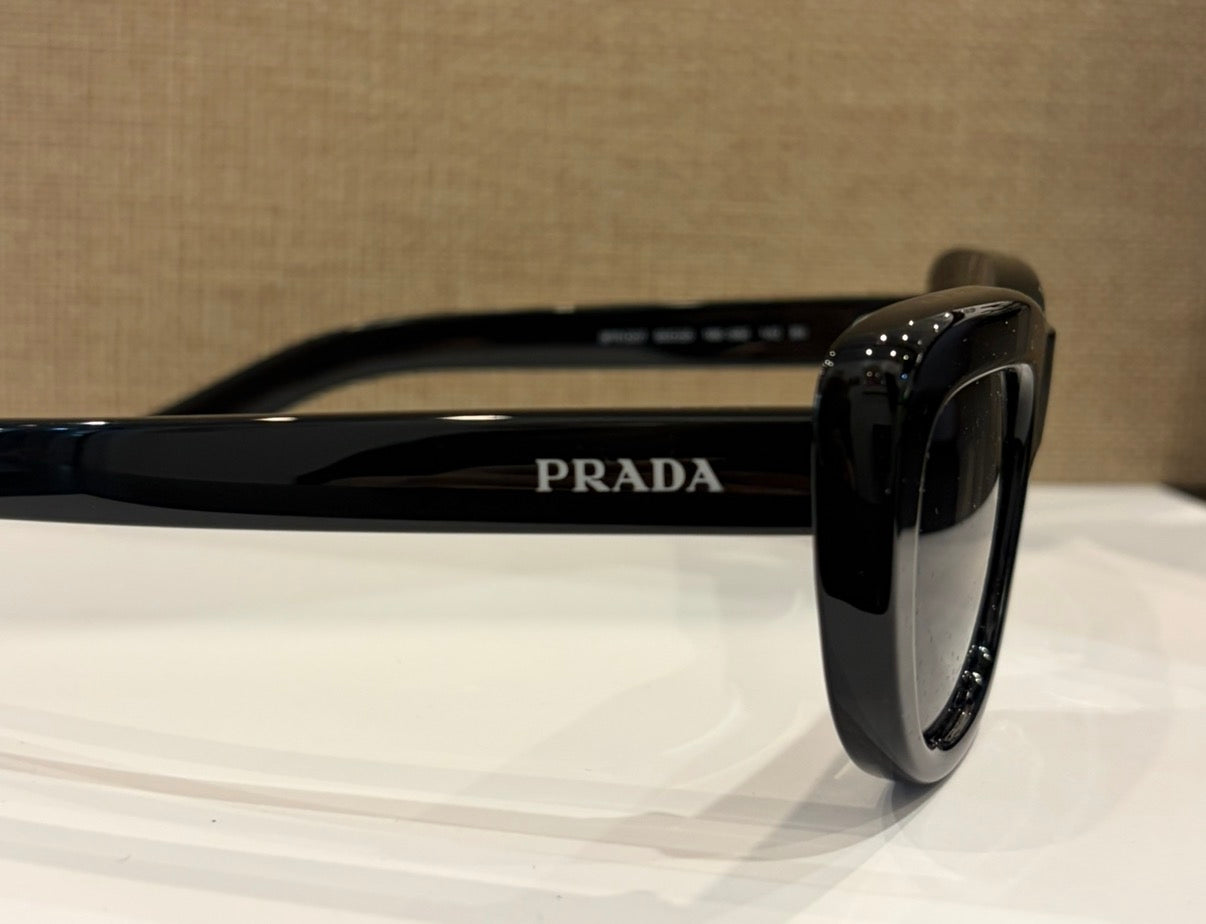 Prada SPR D07 16K-08Z Black Oversized Square Sunglasses